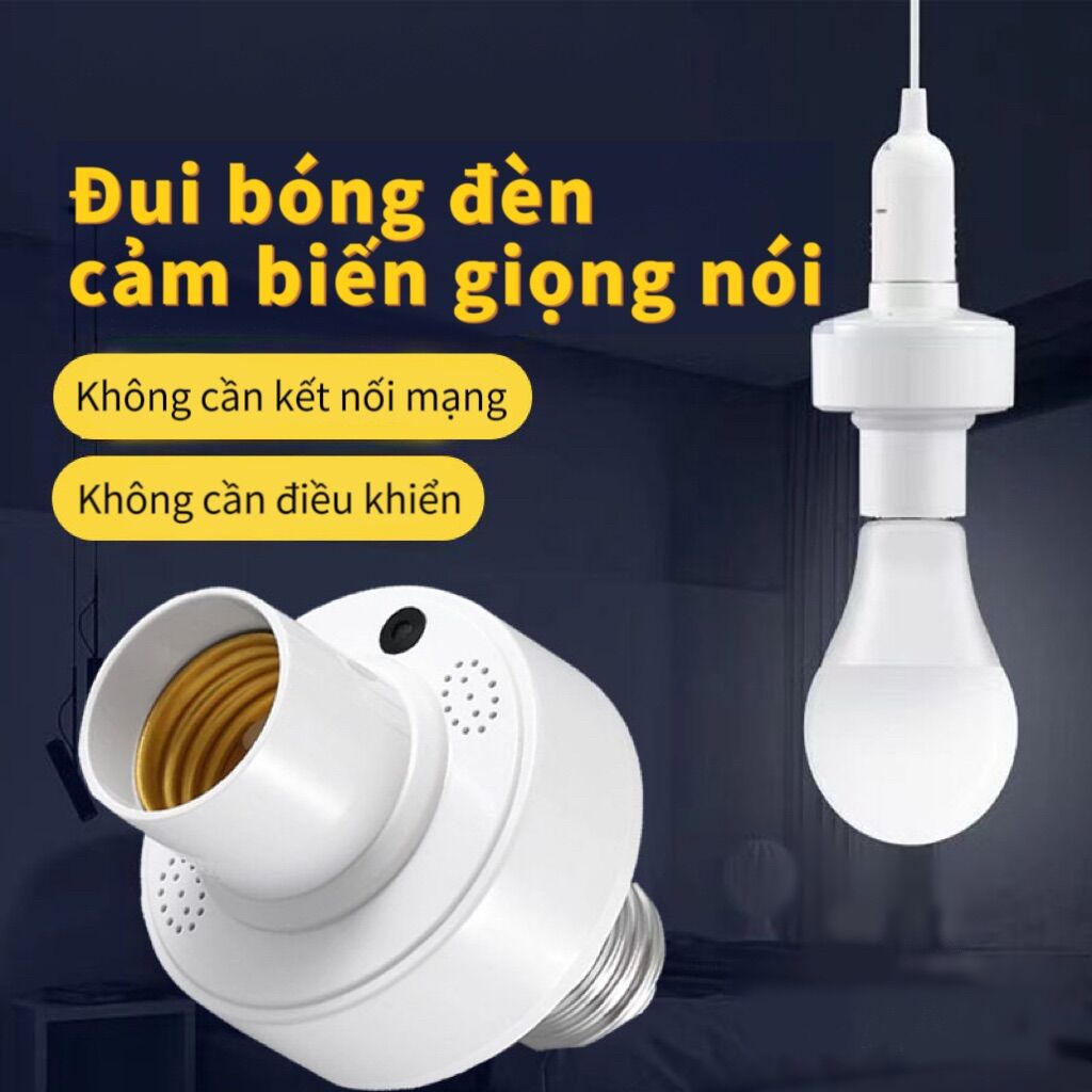 Đui đèn điều khiển bằng giọng nói thông minh E27 BE SHINE đuôi cảm biến giọng nói thiết bị điện thông minh không cần remote,mạng