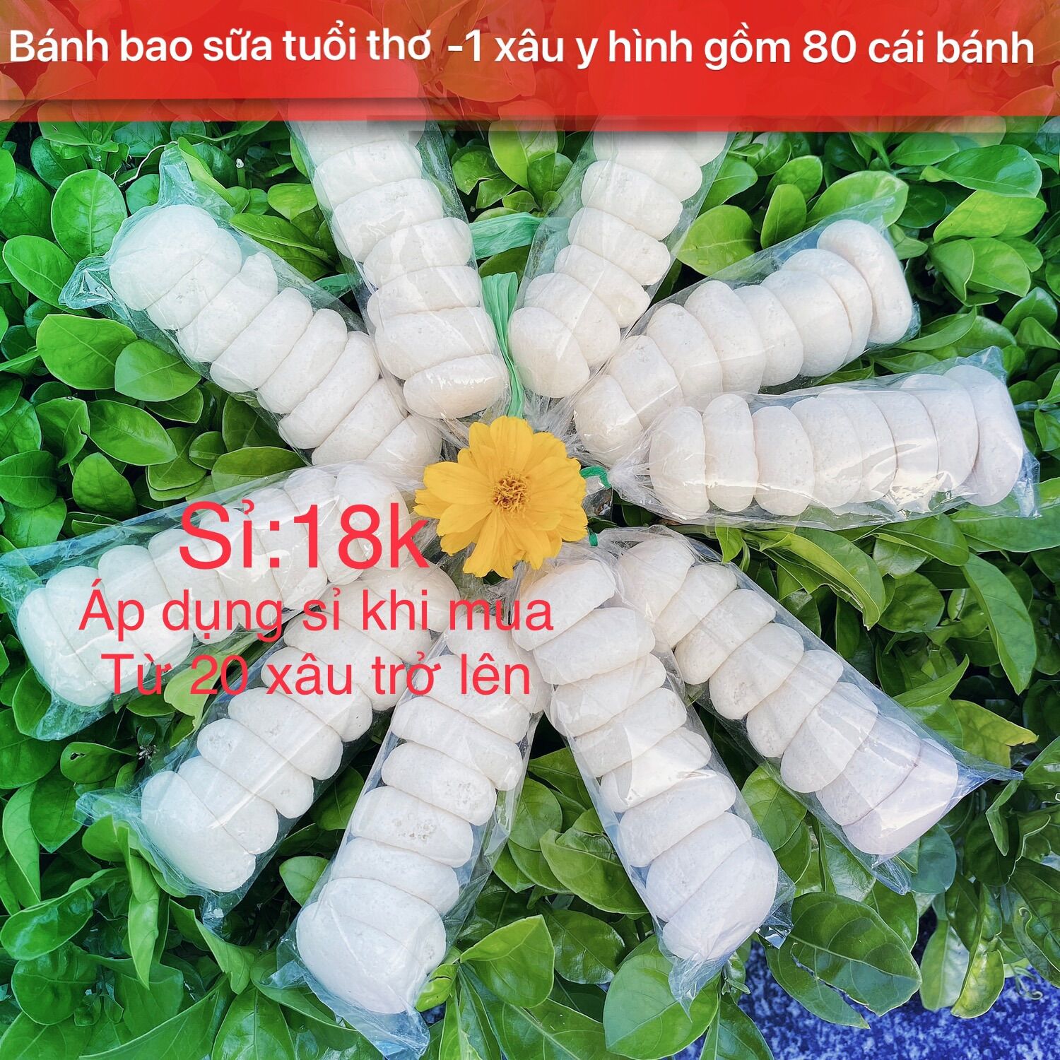 Combo sỉ 20 xâu bánh bao sữa tuổi thơ