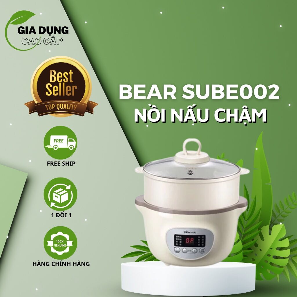 Nồi nấu chậm bear 1.6l sube002. hàng chính hãng bear