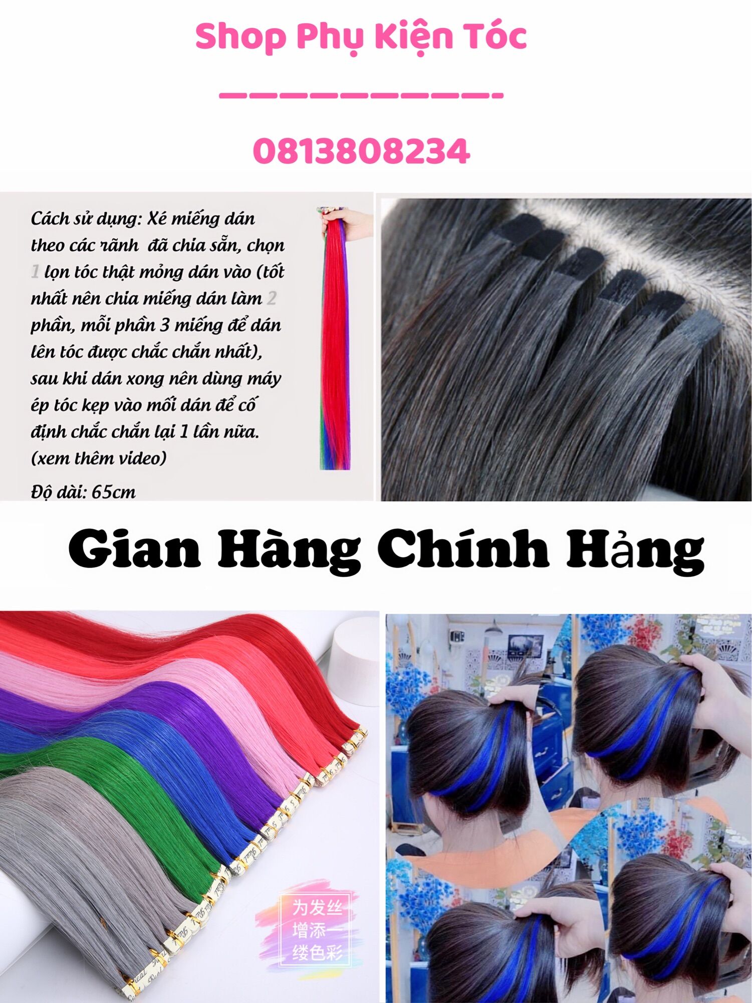 Tóc line dán miếng dín.tóc light có keo làm từ sợi protein giống tóc thật 100%