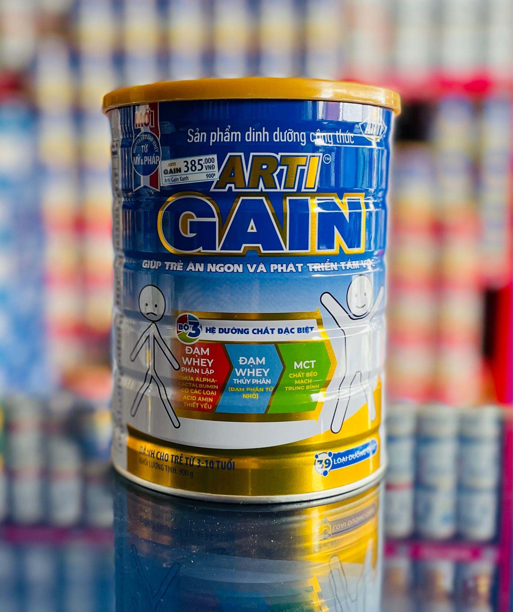 Sữa bột Arti Gain Xanh 3-10 Tuổi (900g)