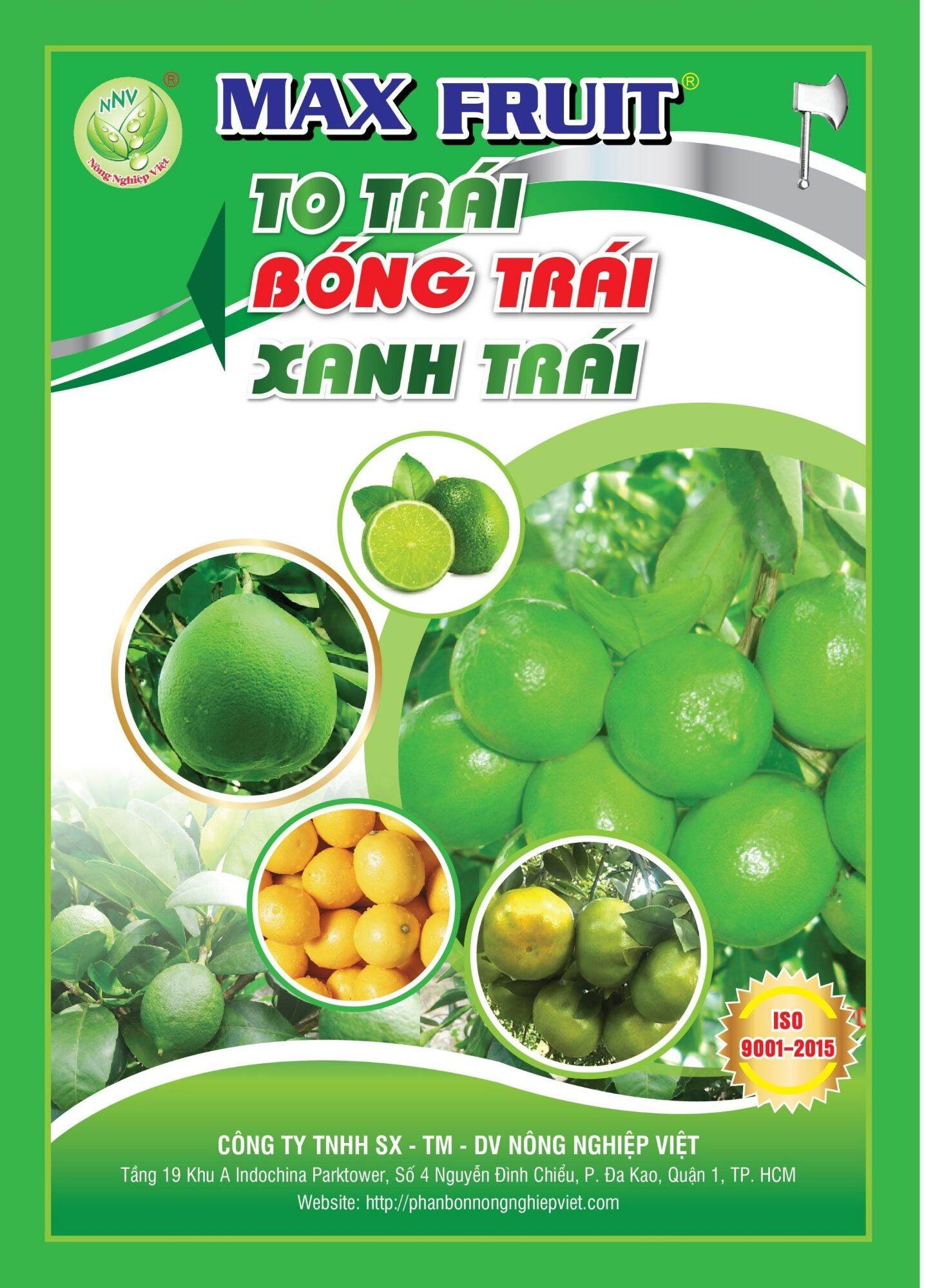 Phân bón max fruit - to trái - bóng trái - xanh trái chuyên cây có múi. gói 1kg