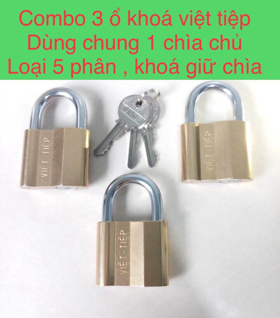 Combo 3 ổ khóa việt tiệp dùng chung 1 chìa