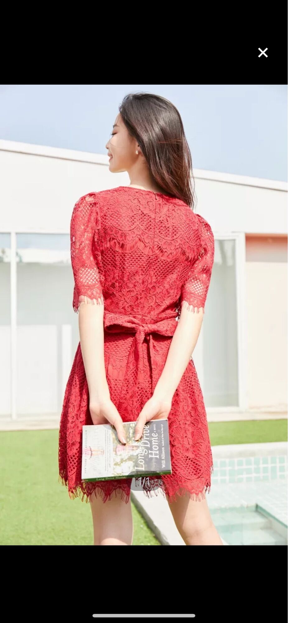VERO MODA Áo liền quần jumpsuits ren đỏ size S