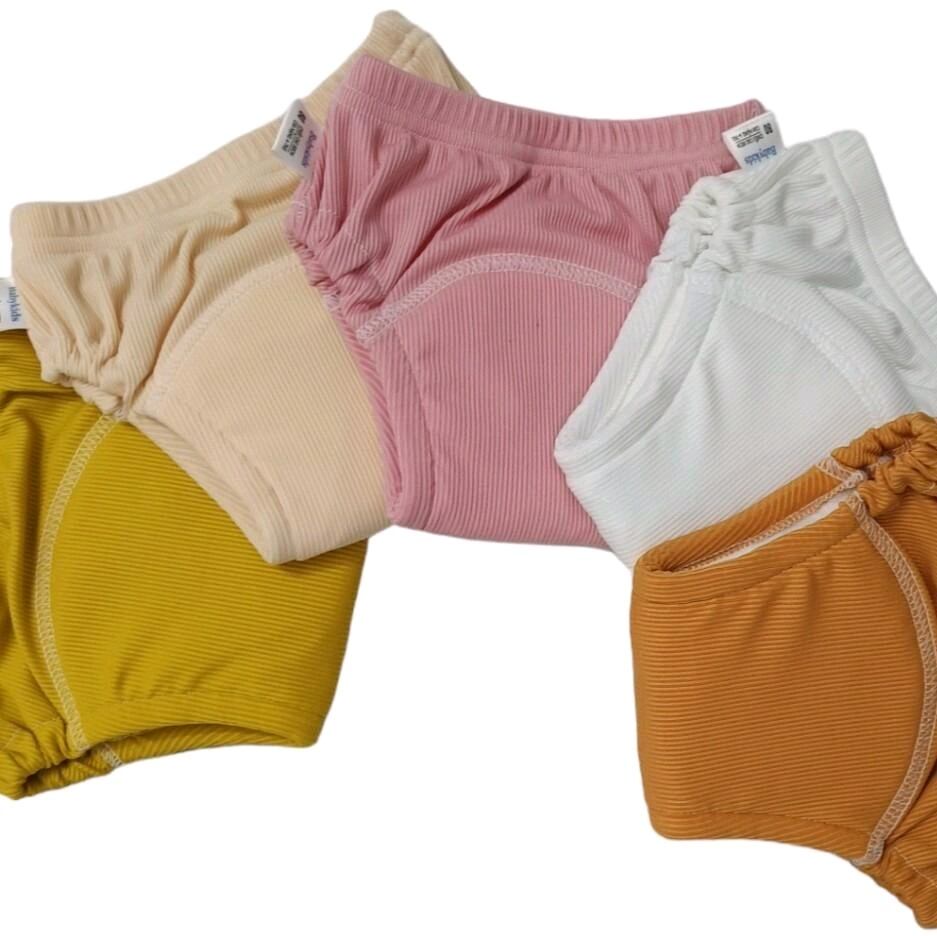 Combo 5 quần bỏ bỉm gân tăm lạnh 6 lớp cho bé từ 3 đến 22kg