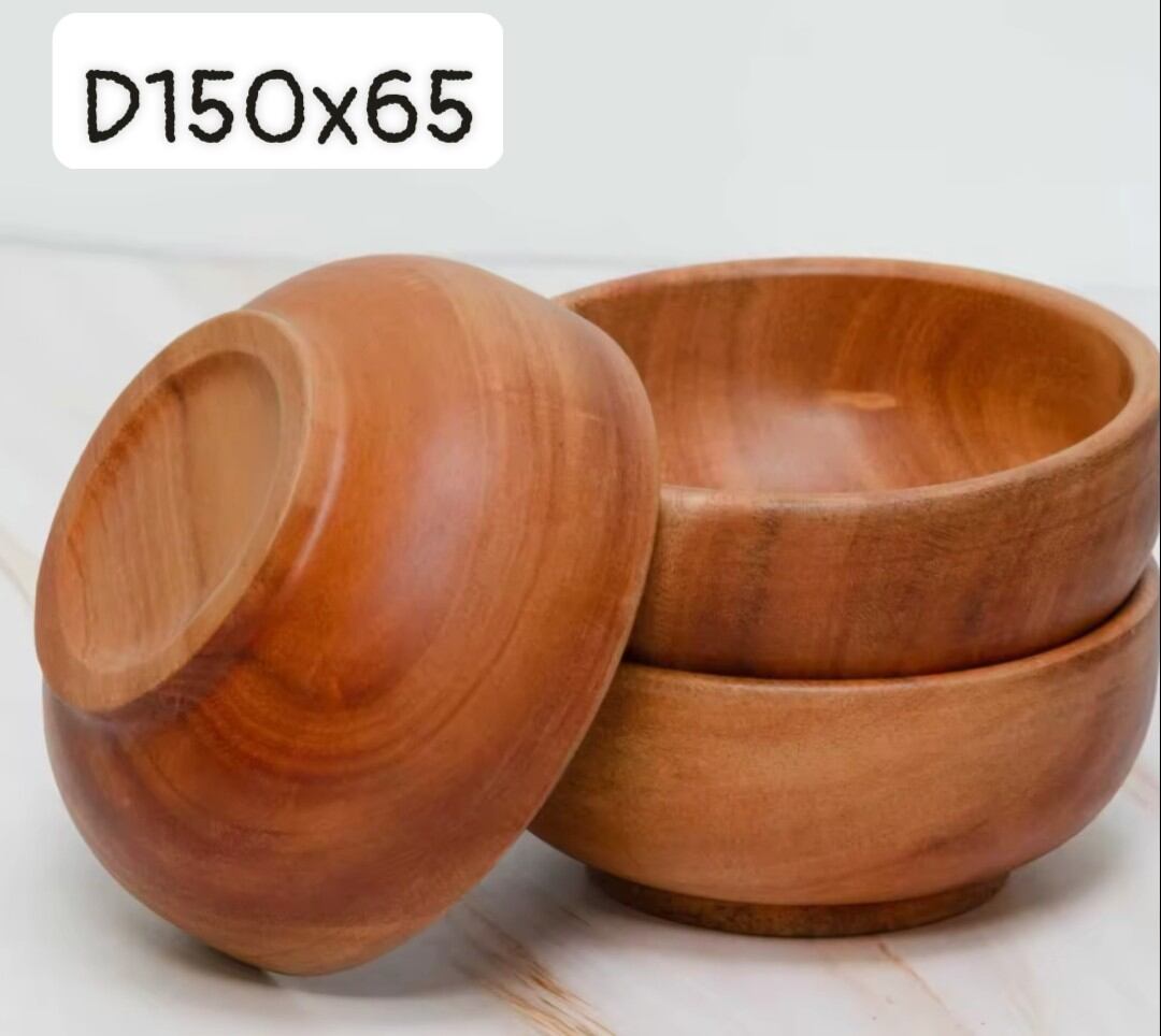 Tô gỗ tự nhiên xà cừ nguyên khối 15cmx15cmx6.5cm