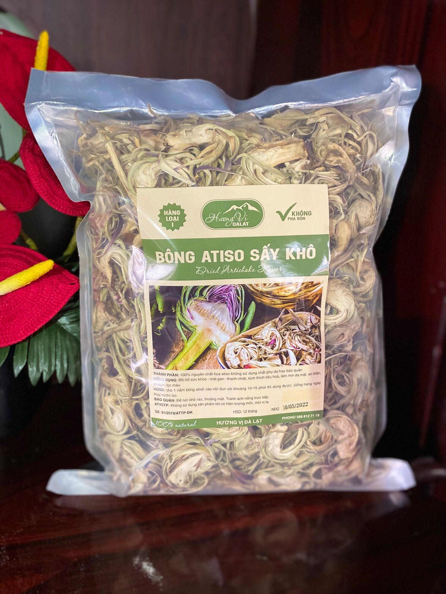 500G Bông Atiso khô Đà Lạt loại 1 không pha