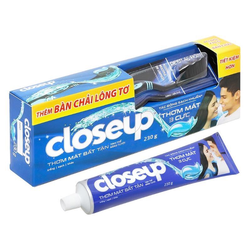 1 KEM ĐÁNH RĂNG CLOSE UP 230g lộc đề  tặng thêm 1 bàn chải lông tơ