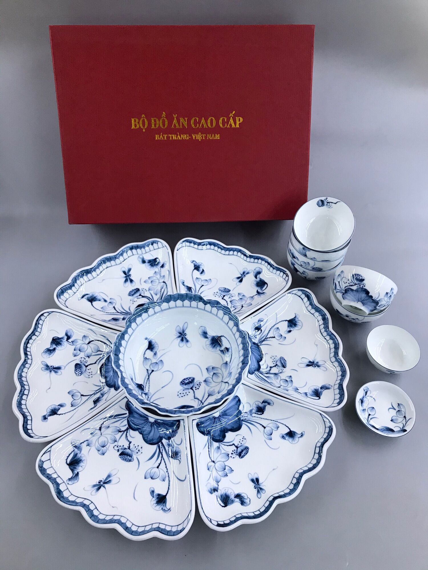 Bộ Đồ Ăn Sen Bát Tràng Cao Cấp [ Hàng Xuất Khẩu]