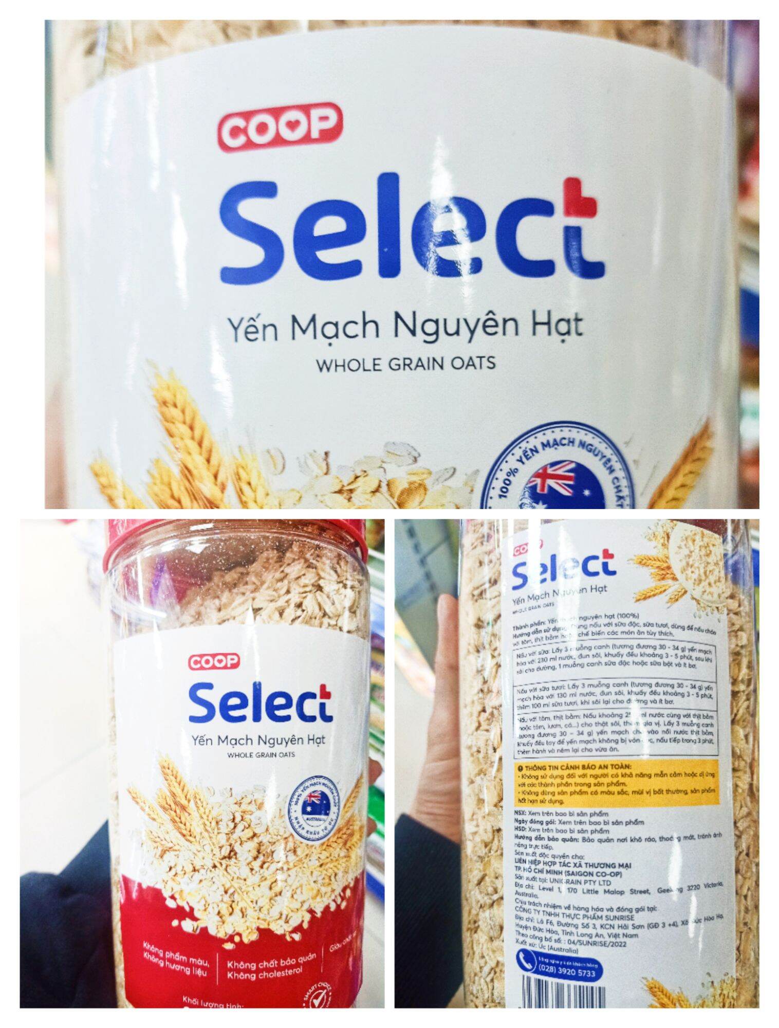 DATE MỚI YẾN MẠCH NGUYÊN HẠT SELECT 900G