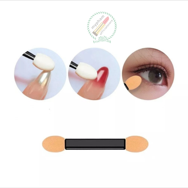 Cọ mút 2 đầu đánh phấn mắt. tráng gươn móng bịt 10 cây