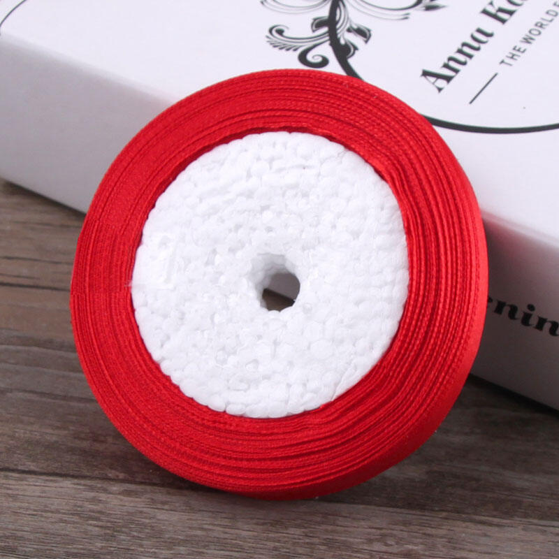 Ruy băng satin rộng 6mm ruy băng đỏ vải lụa ruy băng tóc đóng gói 6mm ruy băng mảnh trang sức tóc phụ kiện tóc dây vàng ruy băng màu