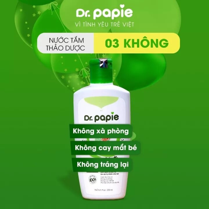 Nước tắm thảo dược Dr.Papie(Chai 230ml)