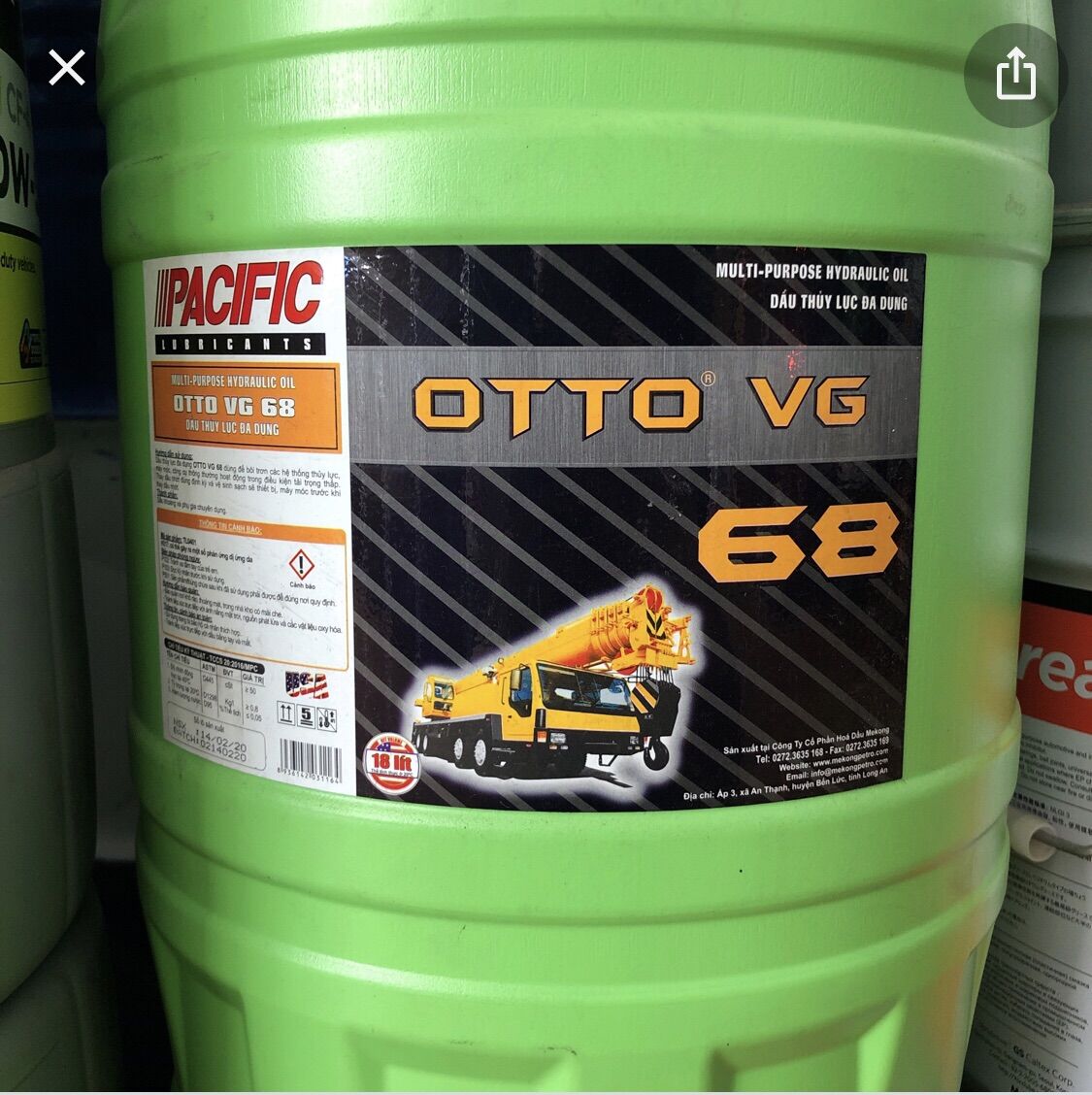 Nhớt thuỷ lực Mekong OTTO VG 68 18L