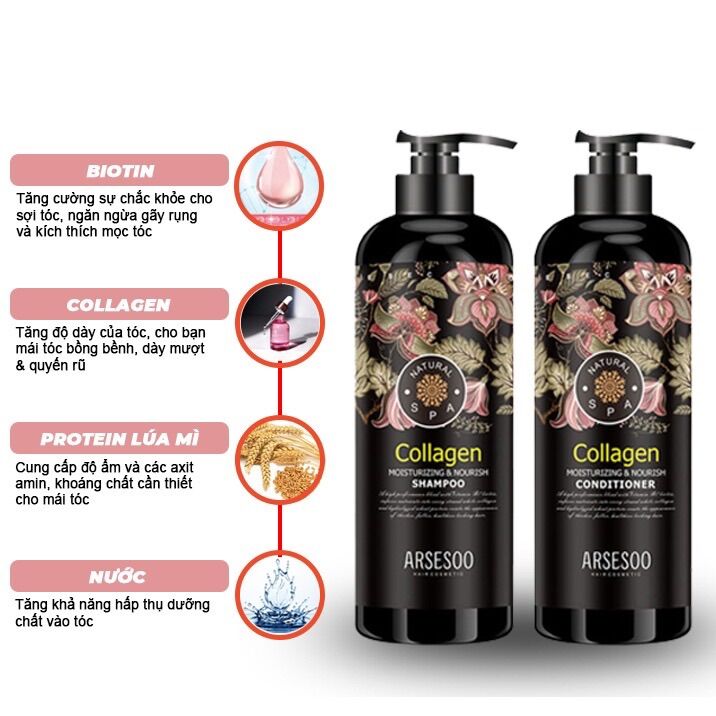 Dầu cặp gội xả Collagen ARSESOO hàng chuẩn