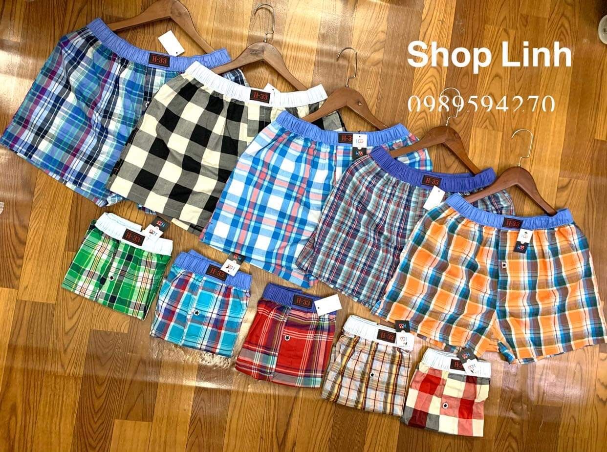 Quần đùi nam H33 sọc caro. .Chất liệu vải kate cotton mịn đẹp, thoáng mát.
