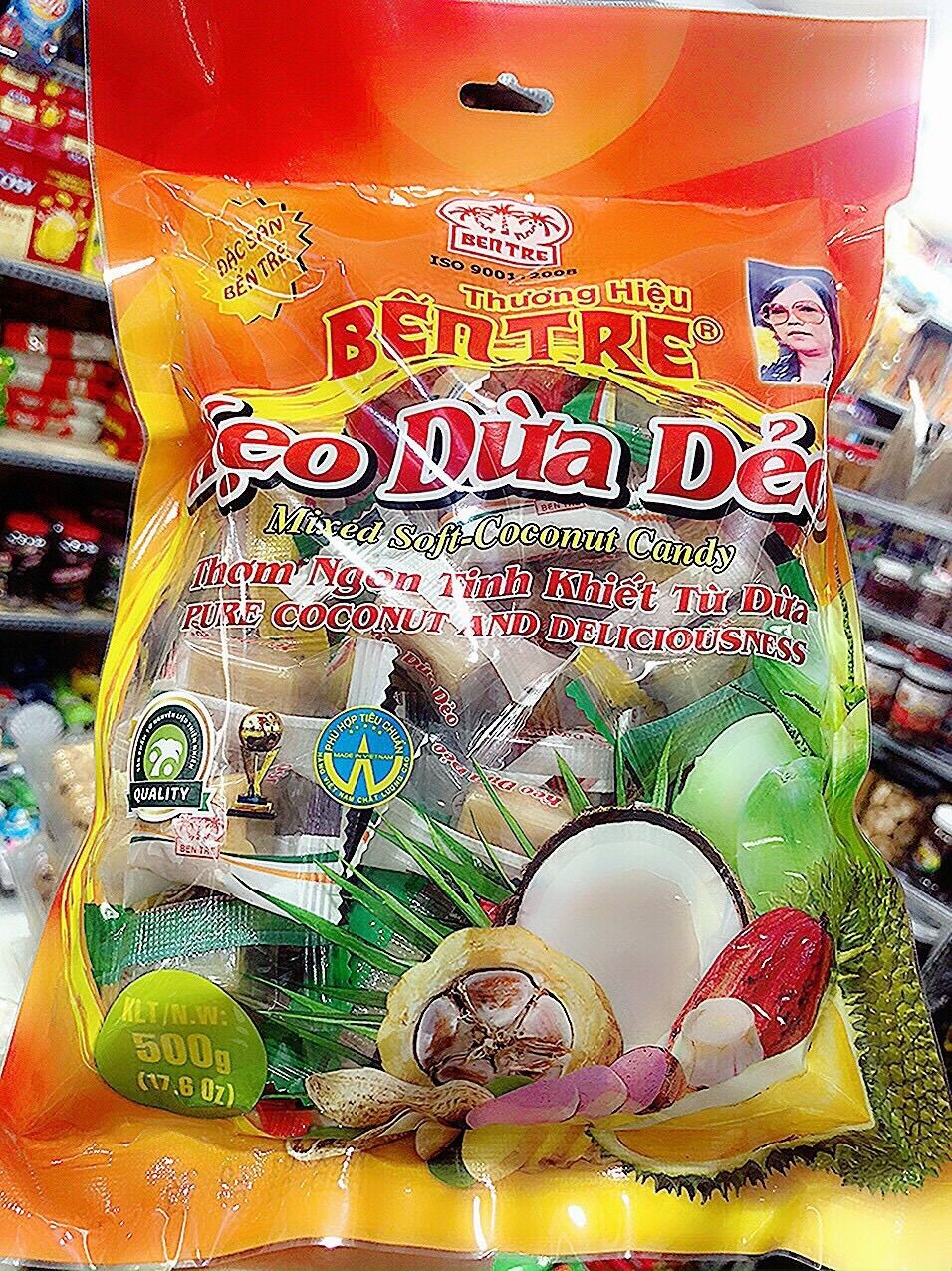 BỊCH 500g KẸO BẾN TRE DỪA/CHUỐI(NGẪU NHIÊN)