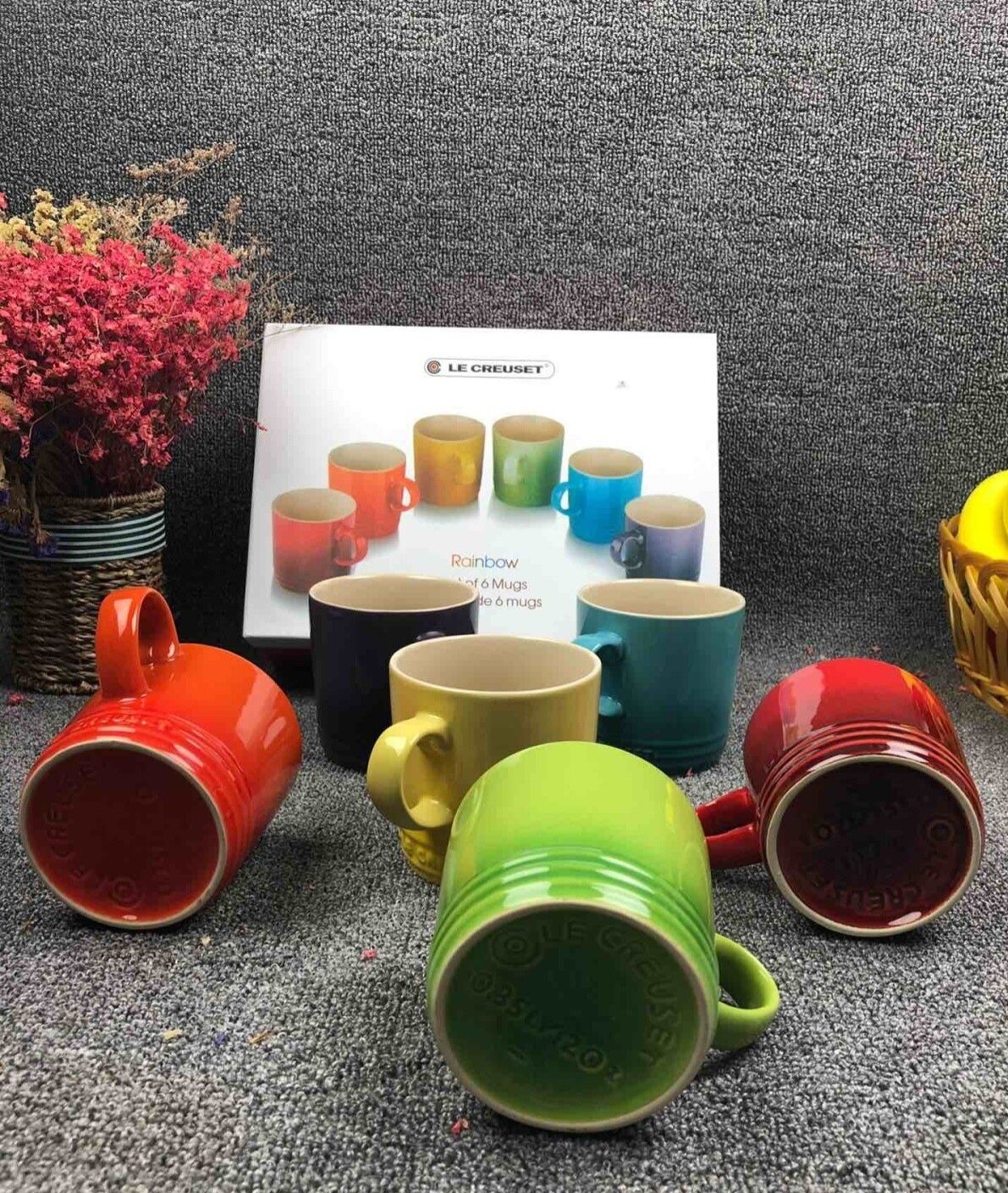 Le Creuset rainbow series ceramic 6-color Espresso Mugs