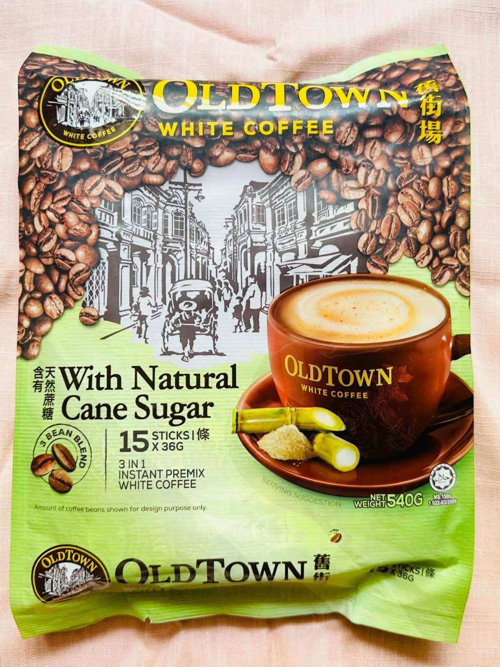 Cà Phê Trắng OldTown Cane Sugar - Mía đường tự nhiên