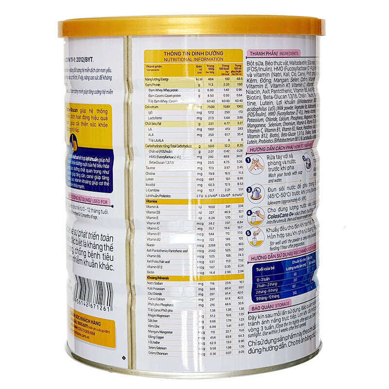 Sữa COLOS CARE 0+ 800g (trẻ từ 0-12 tháng)