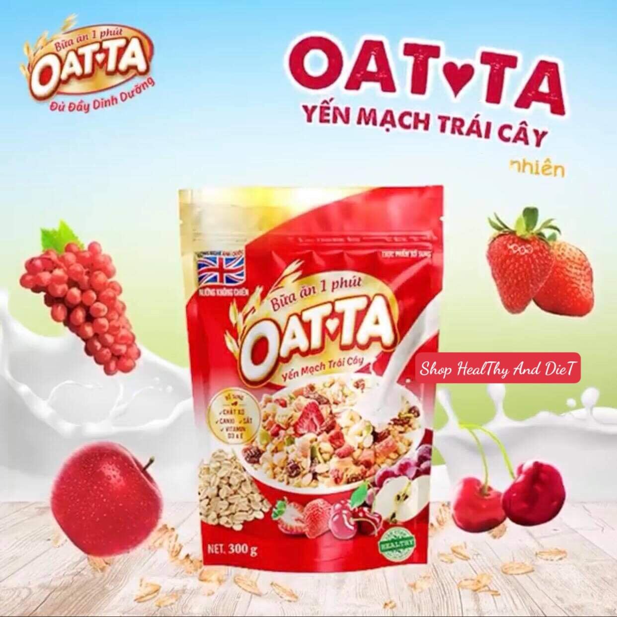 Bánh ăn sáng yến mạch oatta trái cây 300gr - ảnh sản phẩm 1