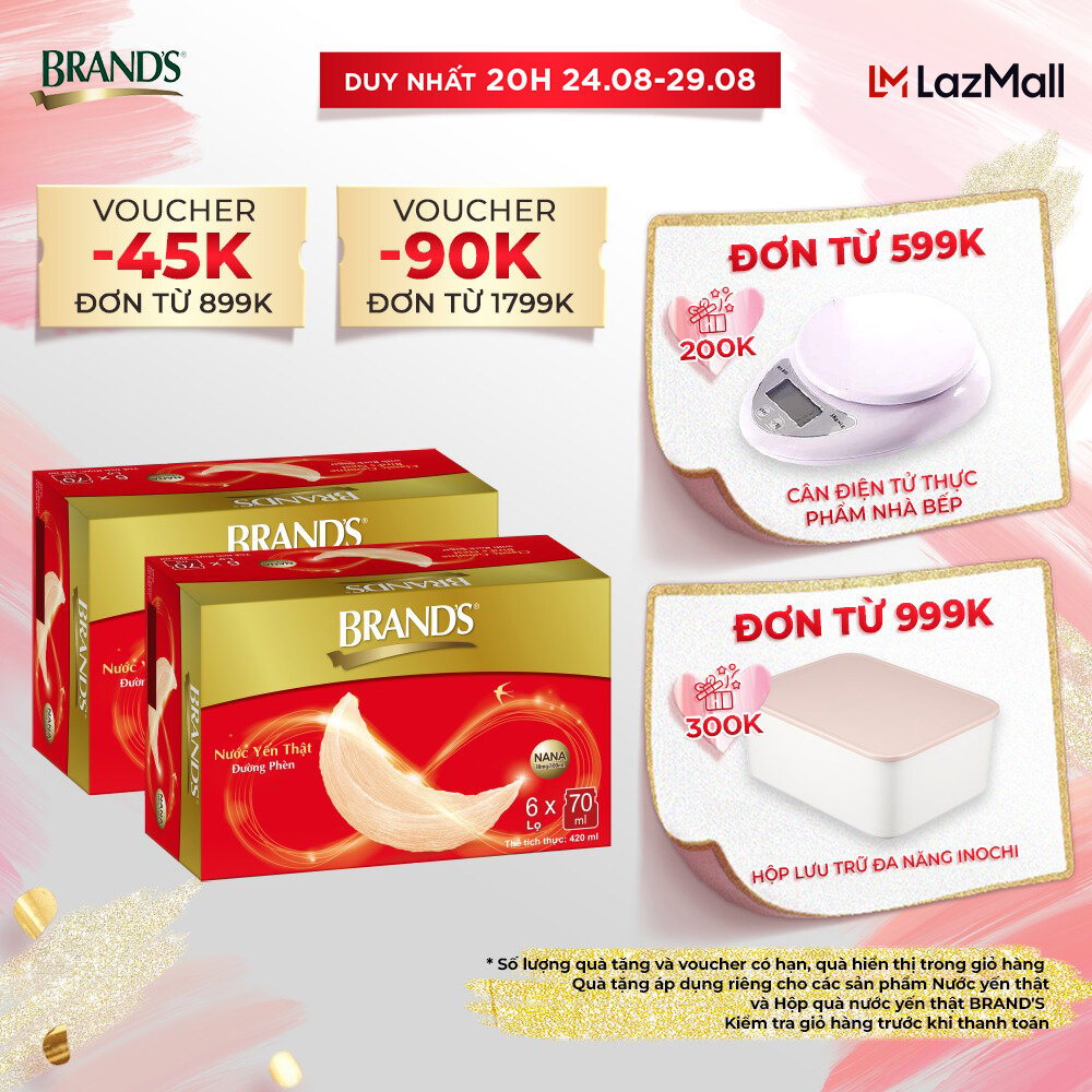 Combo 2 nước yến thật brand's đường phèn