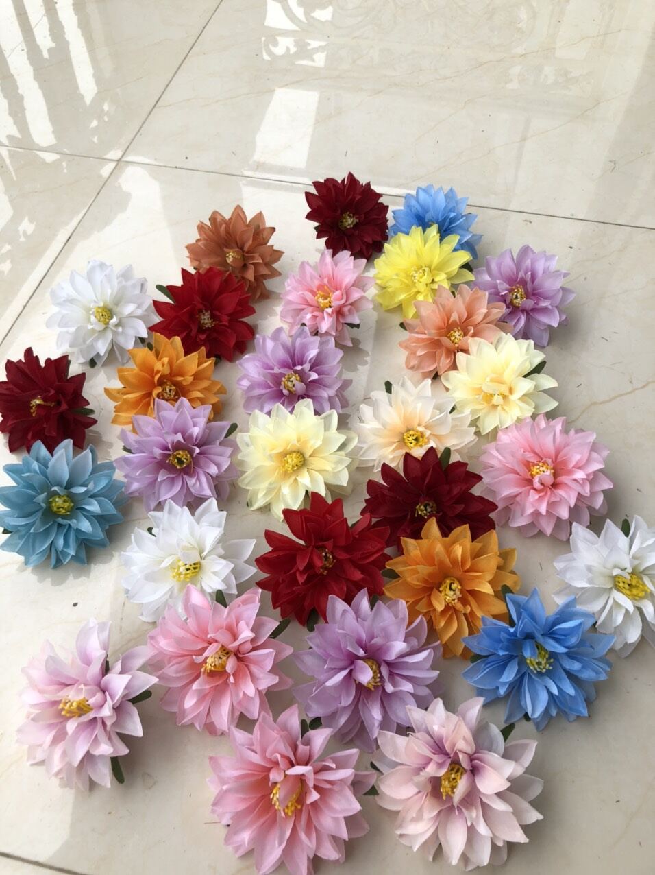 10 Đầu Bông Thược Dược Size 8cm_Hoa Trang Trí