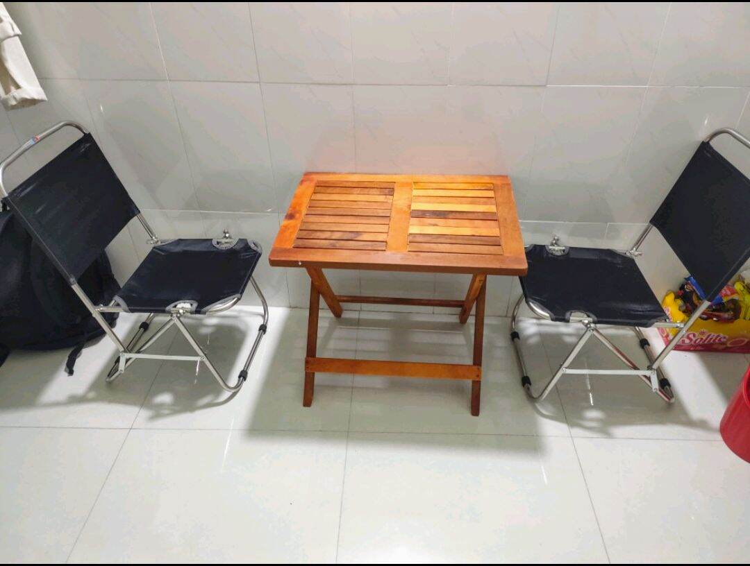 Bàn Ghế Gỗ Tràm  gấp gọn , cho cafe , ban công , sân vườn chill