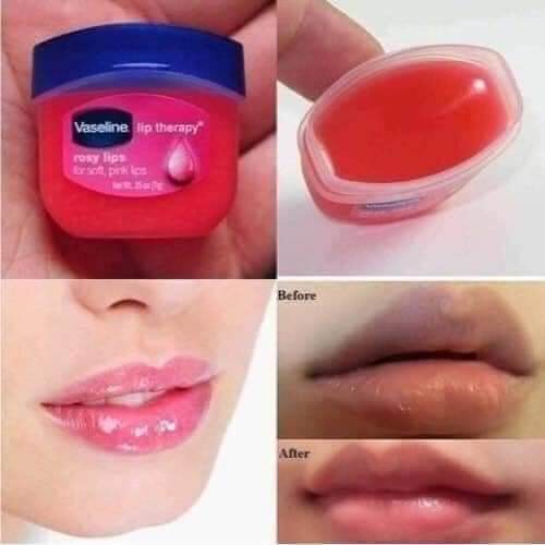 ủ môi Vaseline dưỡng môi làm mềm và hồng môi.