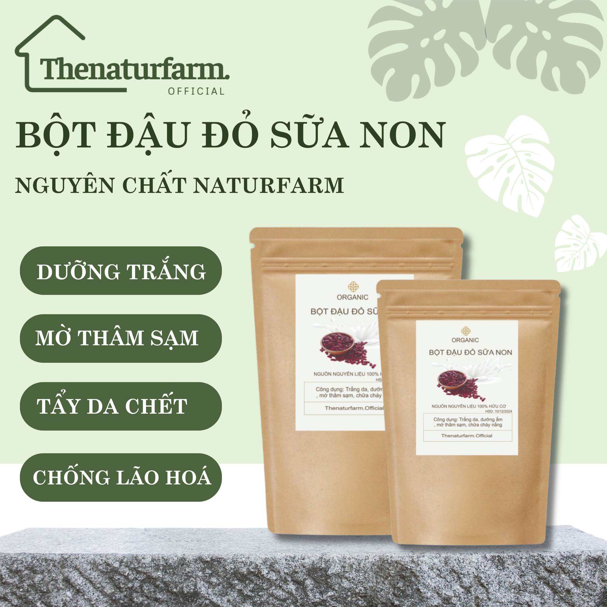 Bột ủ trắng đậu đỏ sữa non Naturfarm [ Bột đậu đỏ mix sữa non 100gr ]