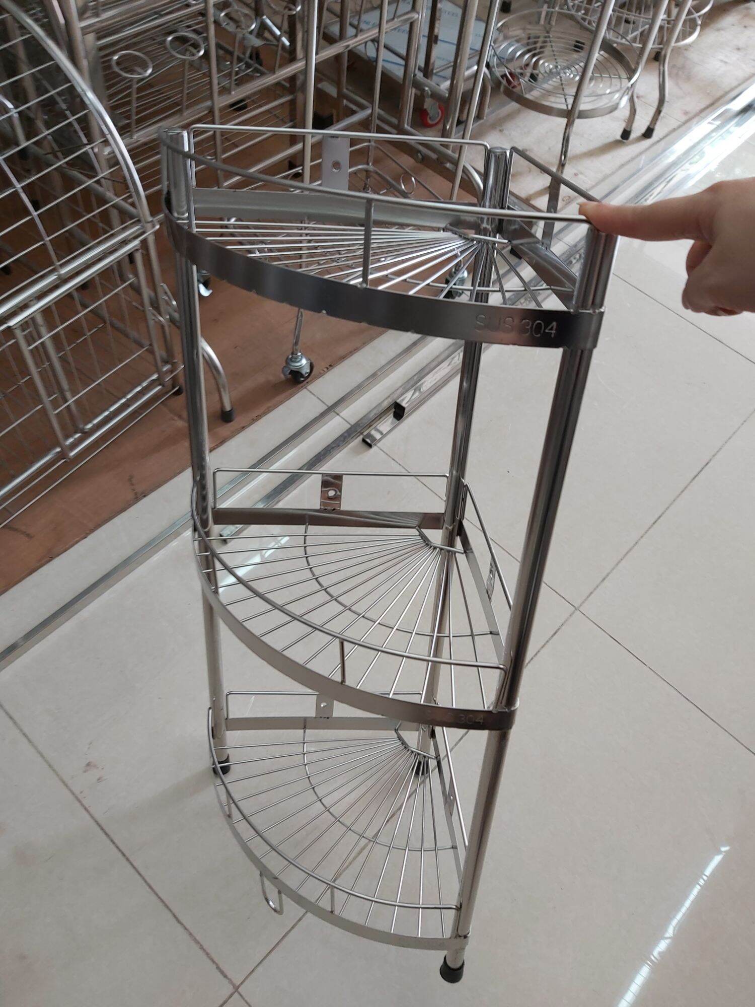 Kệ góc 3 tầng inox SUS 304
