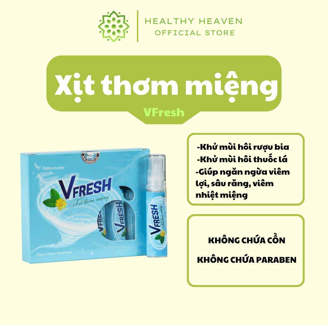 V-fresh xịt thơm miệng - khử mùi khoang miệng - hương bạc hà 10ml/chai