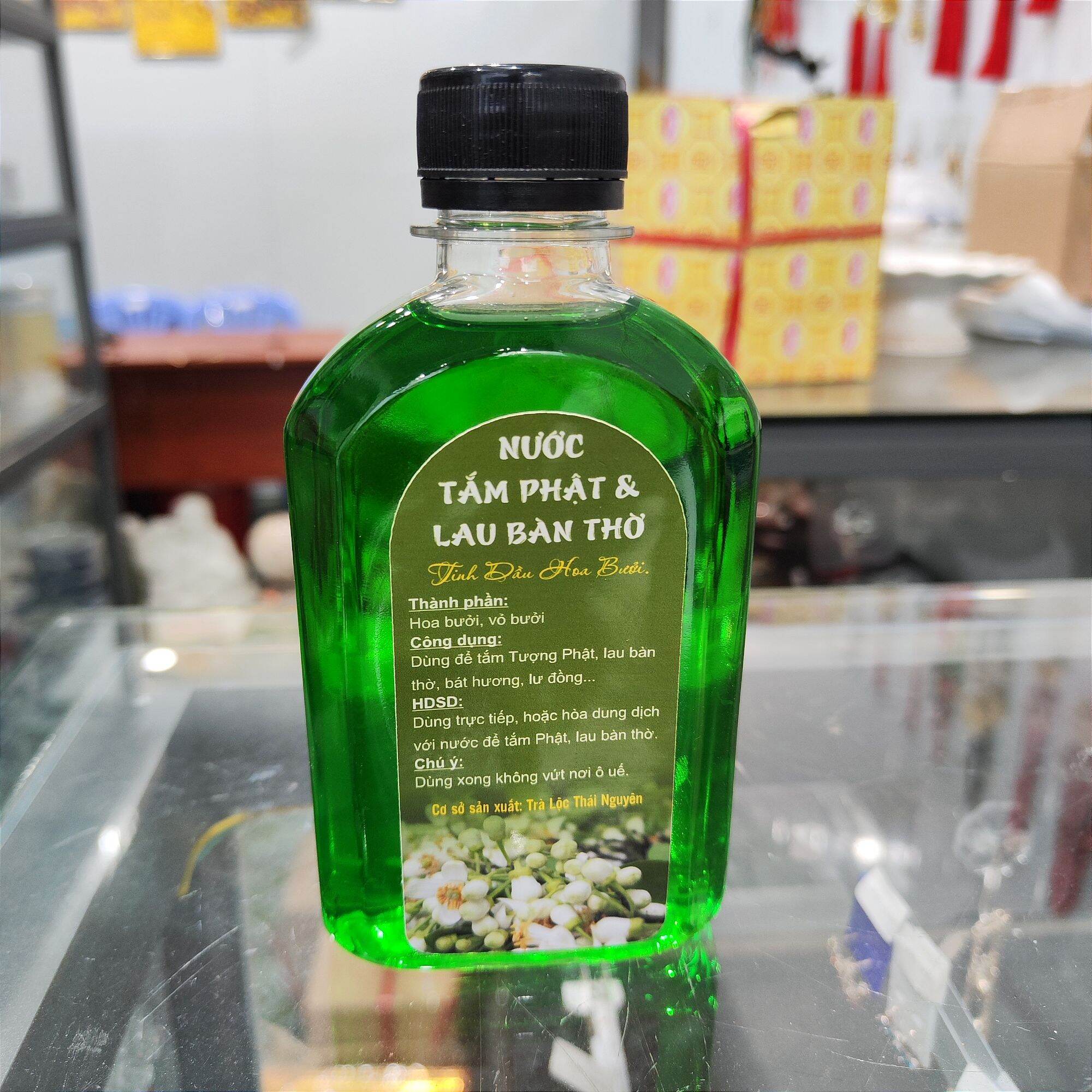 Nước lau bàn thờ, lau đồ thờ cúng, tắm phật hương bưởi