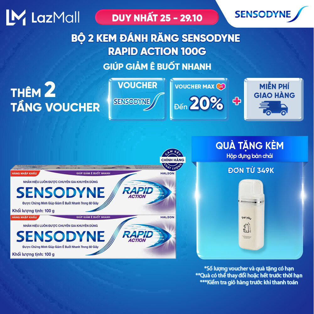 Bộ 2 Kem đánh răng SENSODYNE Rapid Action 100g giúp giảm ê buốt nhanh
