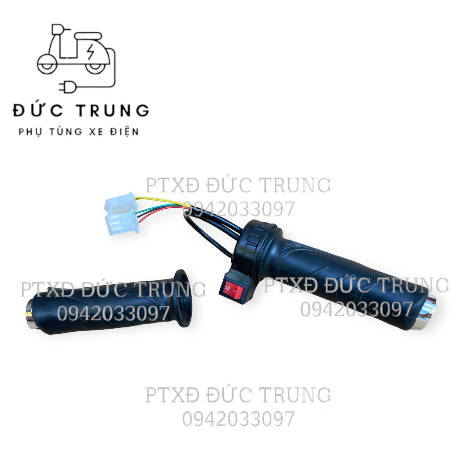 Tay ga xe điện có nút còi, đèn