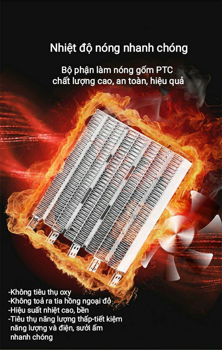 Quạt Sưởi Gốm Mini Space Heater Công Suất 500W