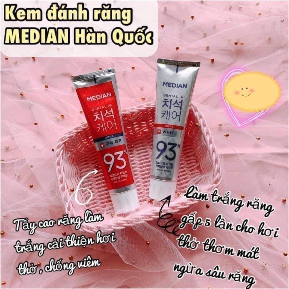 Combo 4 chai kem đánh răng Median 93% ( Hàn Quốc)120g ( Tặng bàn chải)