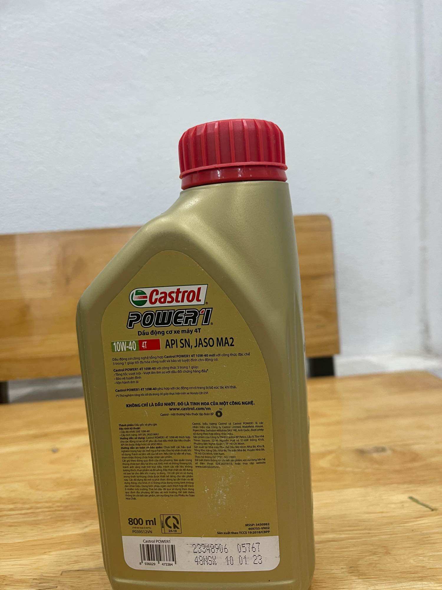 Dầu nhớt castrol xe số 10W40 800ml