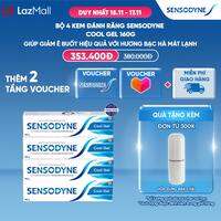 Bộ 4 Kem đánh răng SENSODYNE Cool Gel 160g giúp giảm ê buốt hiệu quả với hương bạc hà mát lạnh