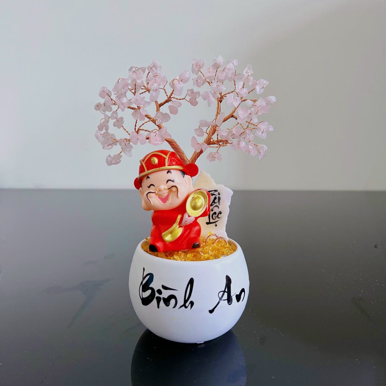 cây tài lộc đá thạch anh  20cm