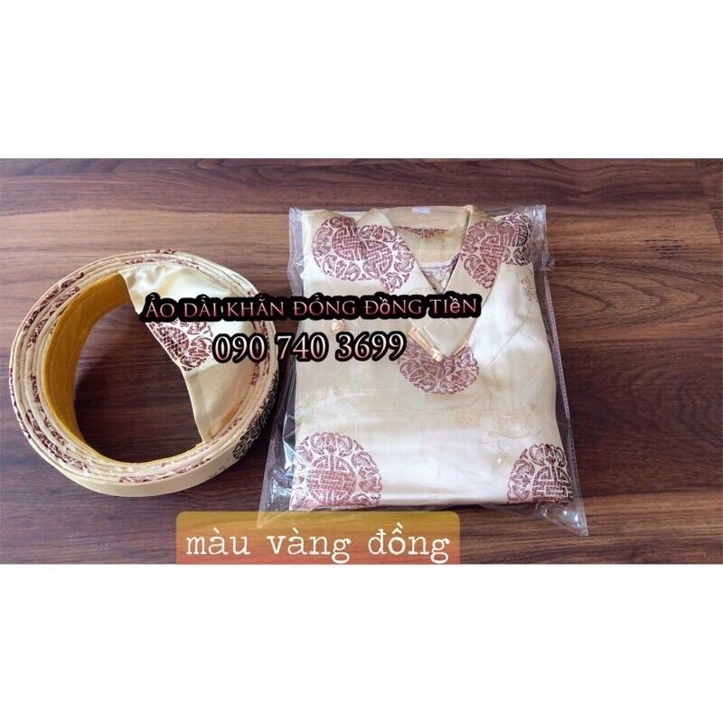 Cả bộ Áo Dài Đồng Tiền đủ màu (Áo, Khăn Đóng, Quần)