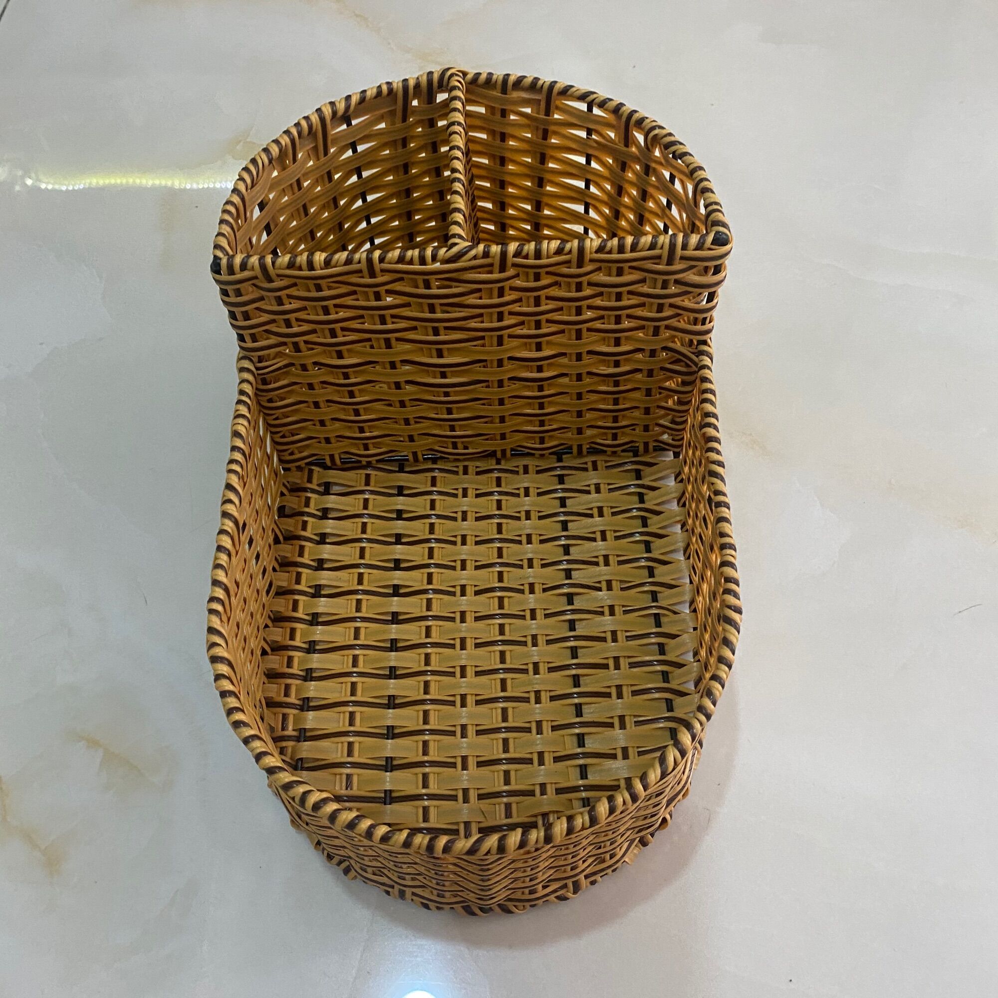 Ống đũa khay đựng gia vị nhựa giả mây lớn