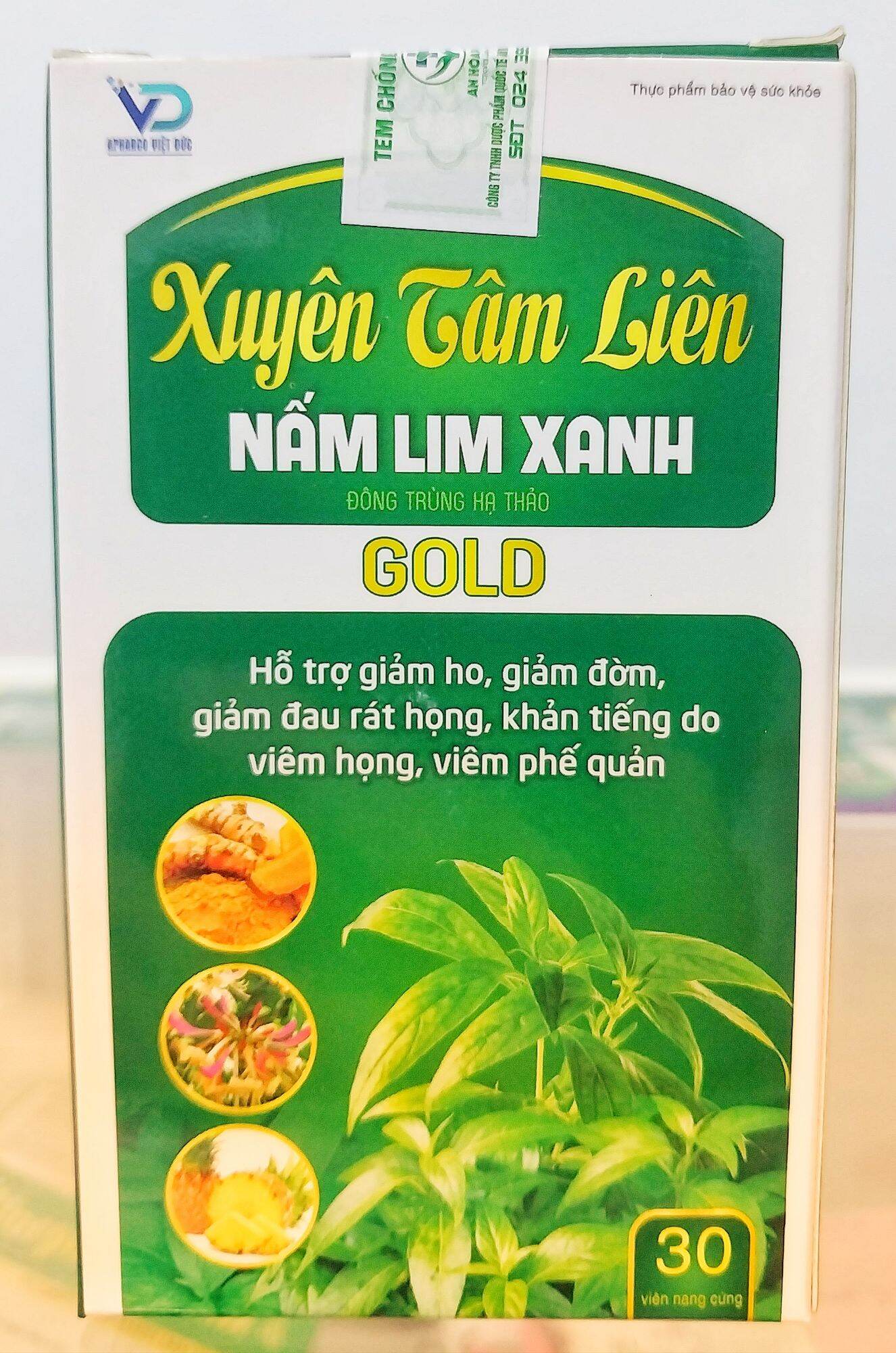 Xuyên tâm liên nấm linh xanh Gold (Apharco Việt Đức) - Hỗ trợ giảm ho, giảm đờm