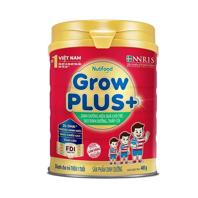 Sữa bột growplus+ suy dinh dưỡng thấy còi cho trẻ trên 1 tuổi lớn 400g