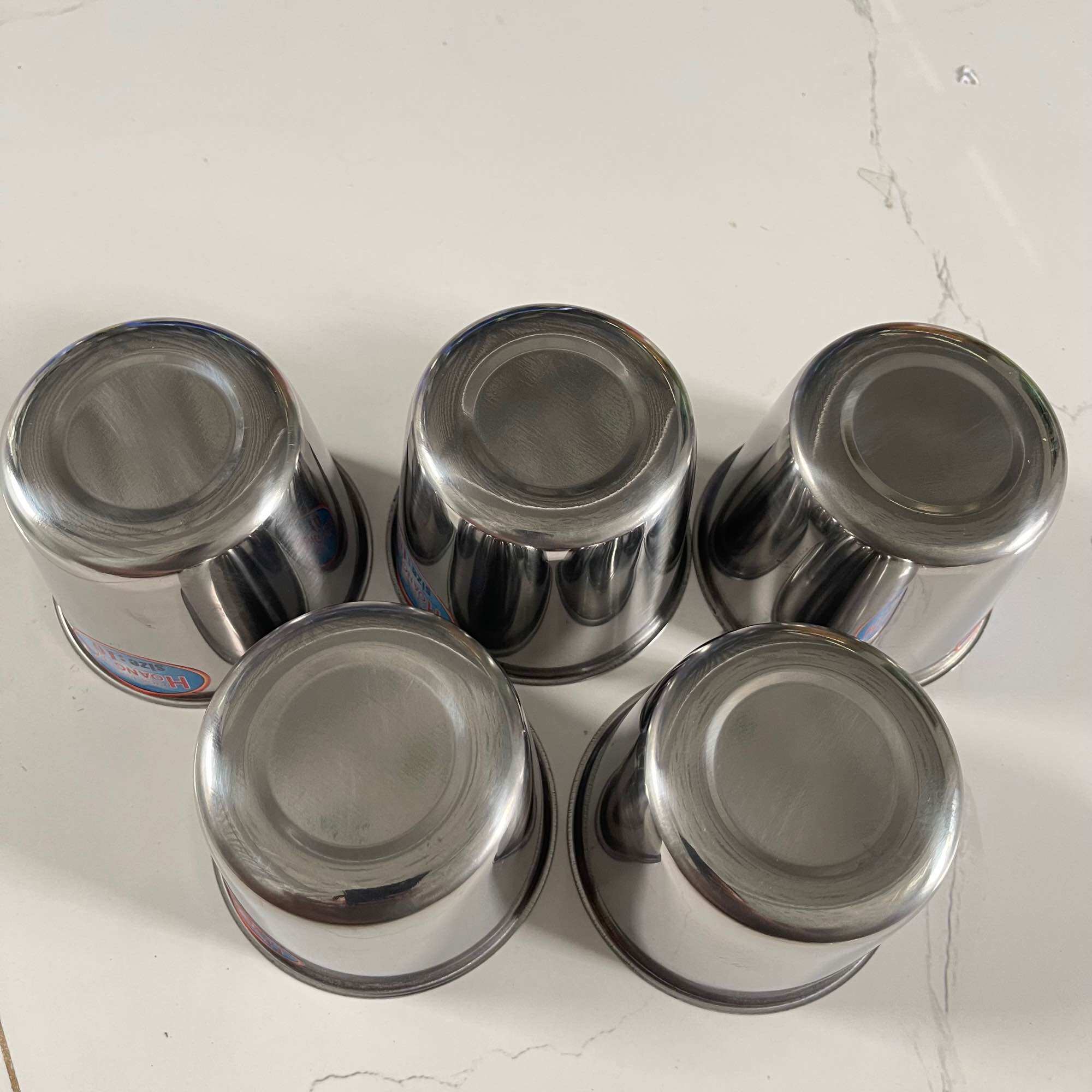 Bộ 5 ly làm đá inox kích thước 9cm, 10 cm