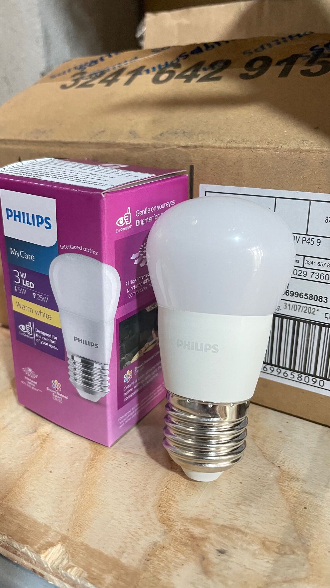 Giảm giá 12 bóng led bulb philips 3w/3000k p45 220v