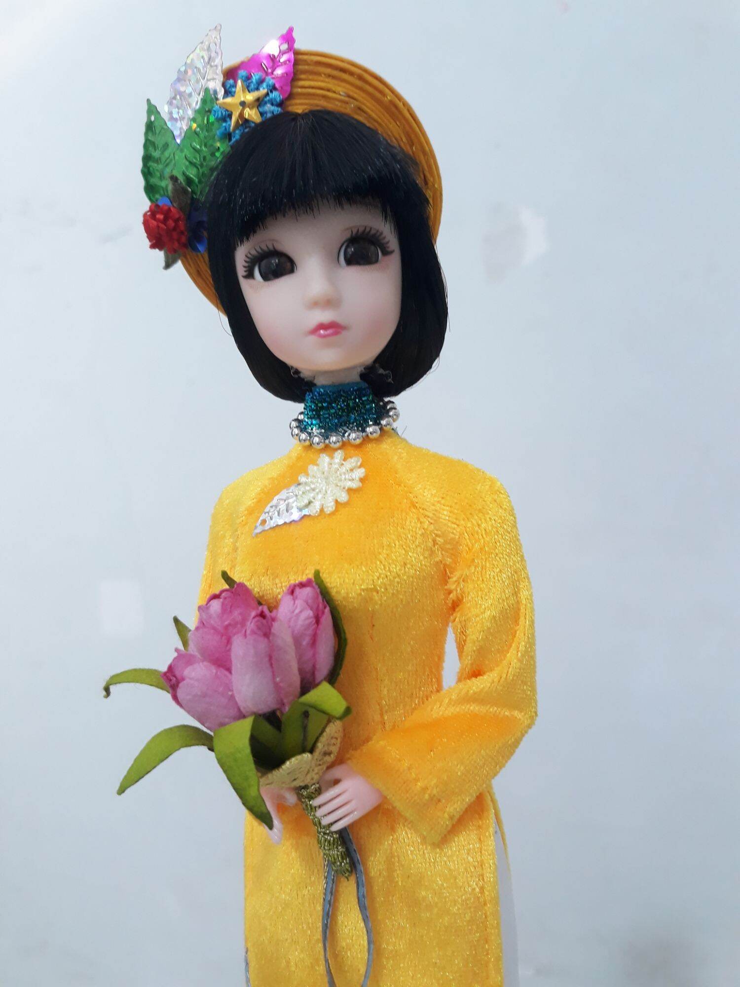 [HCM]BÚP BÊ ÁO DÀI NHUNG VẼ THỦ CÔNG ĐỘI BẤN