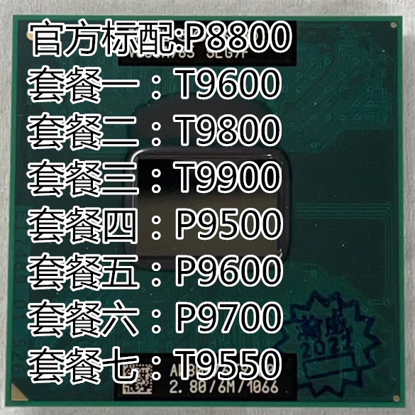 T9600 T9800 T9900 P9700 P9600 P9500 P8800 X9100 CPU Y450 Cập Nhật Intel Core 2 Duo 2.8GHz 45nm Lapto