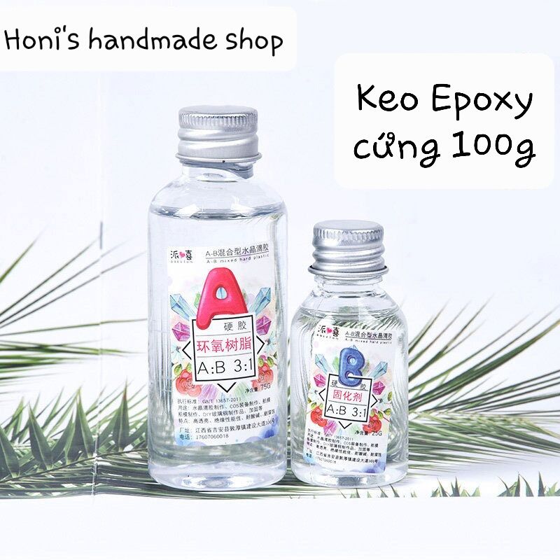 Set keo Epoxy (keo AB) 100g loại dẻo trong suốt