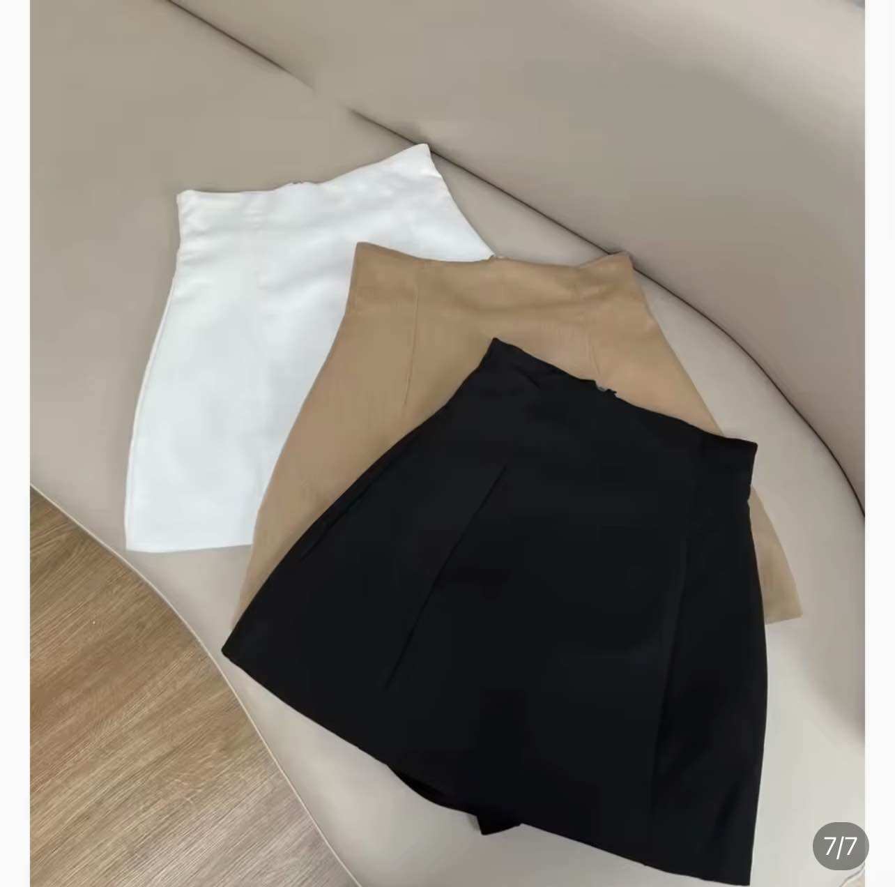 Chân váy jean bò nữ cổ bẻ cao cấp kèm quần trong, chân váy bò dáng chữ a